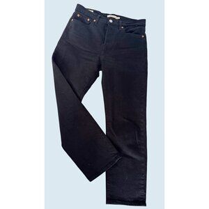 LEVI'S Wedgie Straight Button Fly High Waisted Black Jeans Size 26